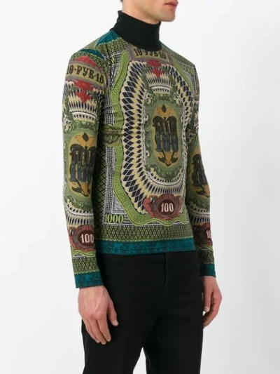 Pre-owned Jean Paul Gaultier Vintage 1994 Roll Neck 100 Dollar Sweater In Multicolour