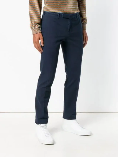 Shop Incotex Slim-fit Chino Trousers In Blue