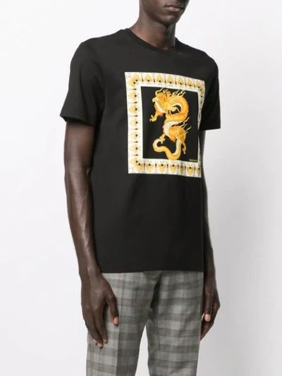 Shop Versace Dragon Print T-shirt In Black