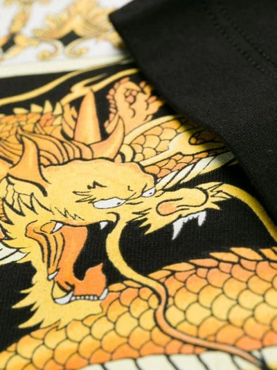 Shop Versace Dragon Print T-shirt In Black