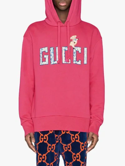 Shop Gucci Sweatshirt With Piglet In Pink