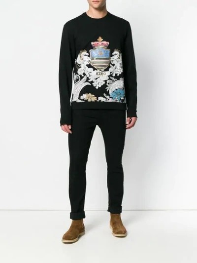 Shop Etro Printed Sweatshirt In Black