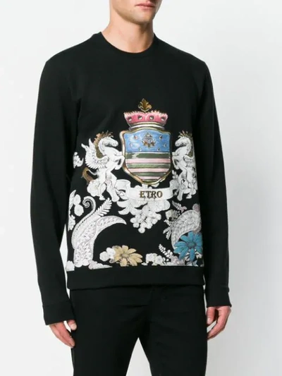 Shop Etro Printed Sweatshirt In Black