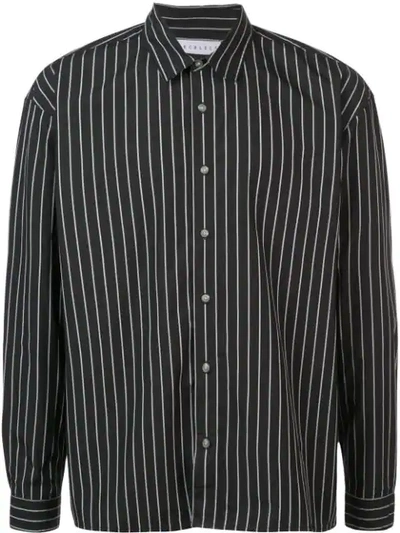 Shop The Celect Striped Long-sleeve Shirt In Black