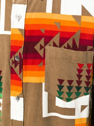 Shop Sacai Navajo-style Print Overshirt In Brown