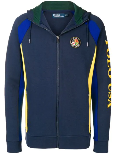 colour block zip sweatshirt