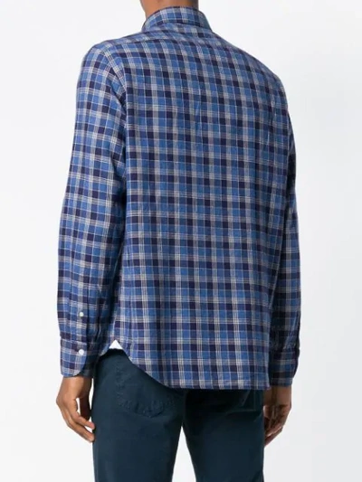 Shop Finamore 1925 Napoli Checked Shirt In Blue