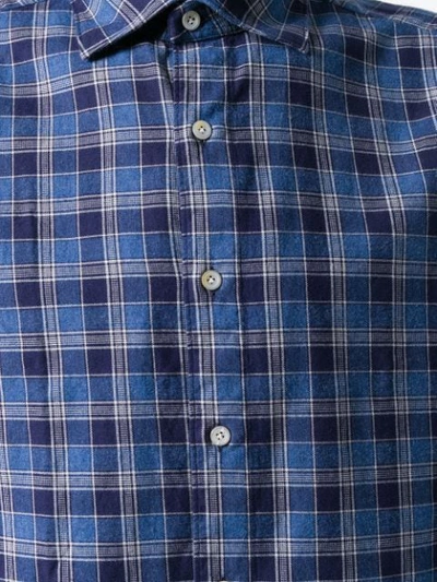 Shop Finamore 1925 Napoli Checked Shirt In Blue