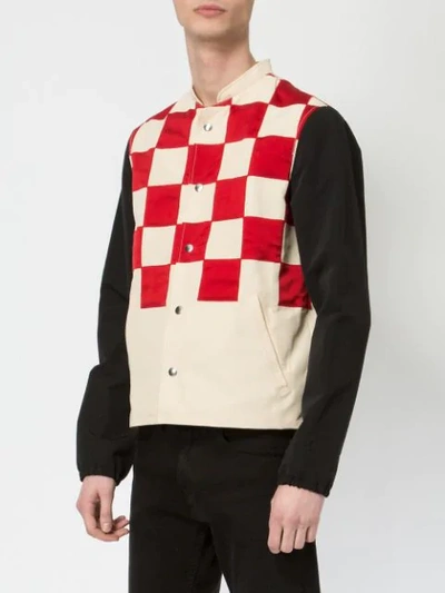 Shop Lanvin Checked Button Jacket In Red