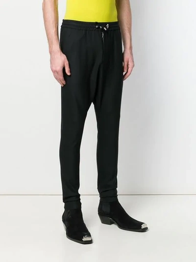 Shop Balmain Tapered Leg Trousers - Black