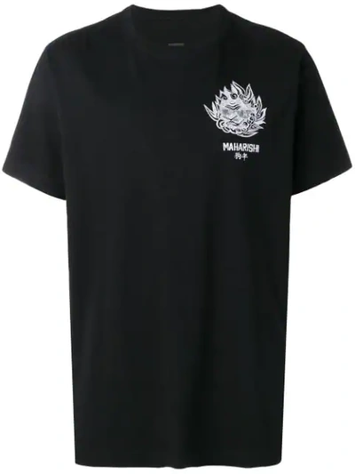 Shop Maharishi Komainu Logo T-shirt - Black