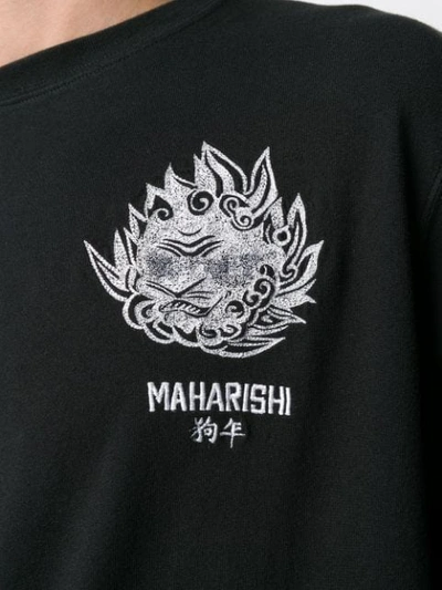 Shop Maharishi Komainu Logo T-shirt - Black