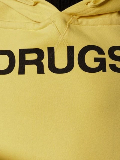 Shop Raf Simons Slogan Sleeveless Hoodie In Yellow