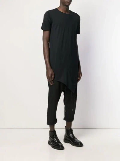 Shop Army Of Me Asymmetric Longline T-shirt In Black