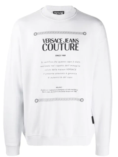 Shop Versace Jeans Couture Logo Pullover In White