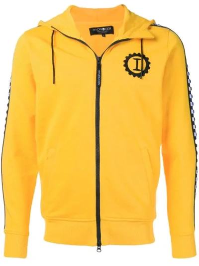 Shop Hydrogen Contrast Logo Hooded Jacket - Yellow