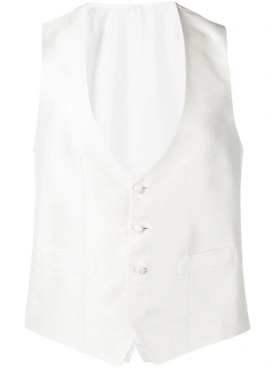 Shop Canali White Formal Waistcoat