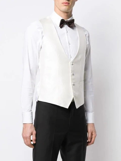 Shop Canali White Formal Waistcoat