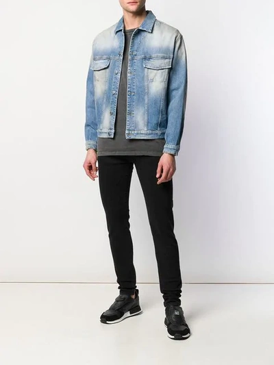 Represent Washed Denim Jacket In Blue