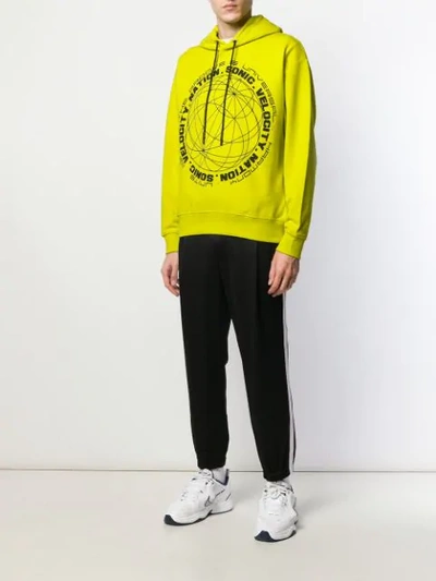 Shop Mcq By Alexander Mcqueen Graphic Print Hoodie In Yellow