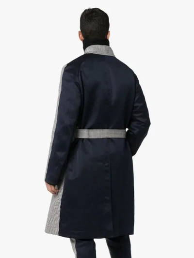 ALEXANDER MCQUEEN HOUNDSTOOTH PRINT TWO TONE TRENCH COAT - 黑色