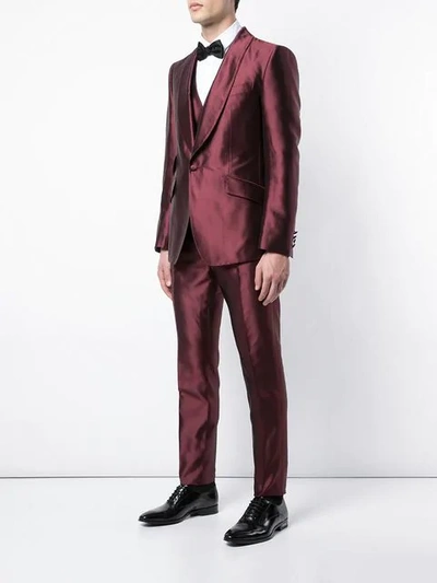 Shop Dolce & Gabbana Sicilia Three Piece Suit In Red