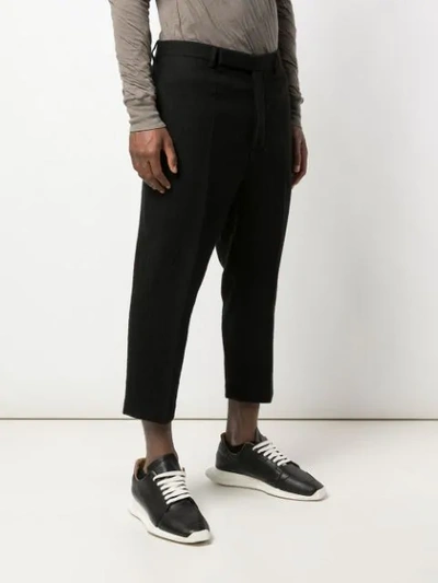 Shop Rick Owens Cropped Straight-leg Trousers - Black