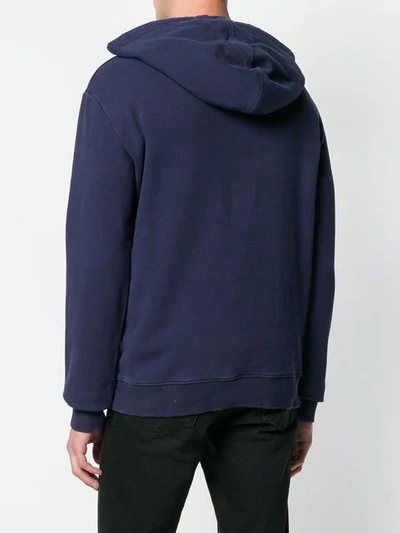 Shop Saint Laurent Logo Hooded Sweatshirt In Purple