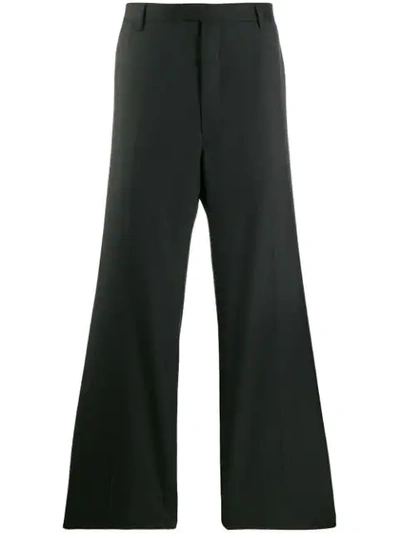 Shop Prada Checked Wide-leg Trousers In F0002  Nero