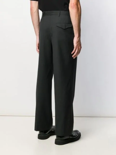 Shop Prada Checked Wide-leg Trousers In F0002  Nero