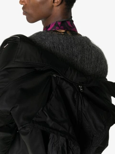 Shop Prada Zip-front Trench Coat In Black