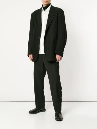 Pre-owned Yohji Yamamoto Vintage Loose Fit Blazer In Black