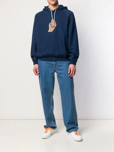 Sunnei Photo Print Hoodie In Blue | ModeSens