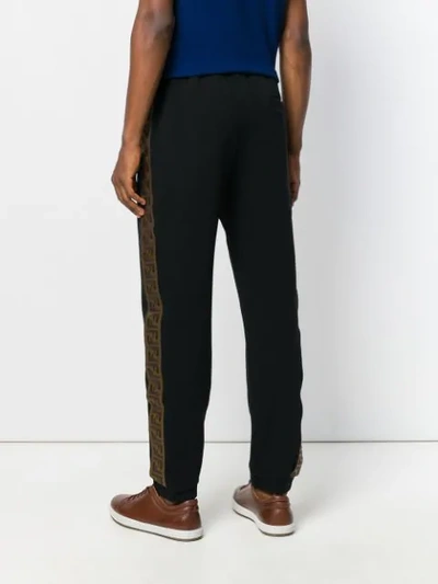 Shop Fendi Logo Stripe Cashmere In Black