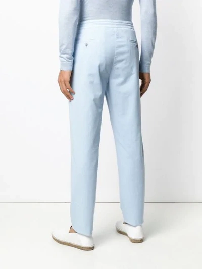 Shop Ermenegildo Zegna Straight-leg Trousers - 860 Blue