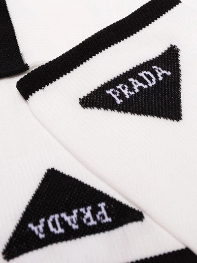 Shop Prada Basic Logo Socks In F0009 Bianco