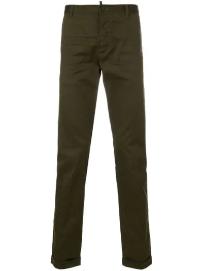 DSQUARED2 合身弹性棉质牛仔裤 - 绿色