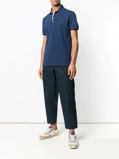 Shop Etro Basic Polo Shirt In Blue