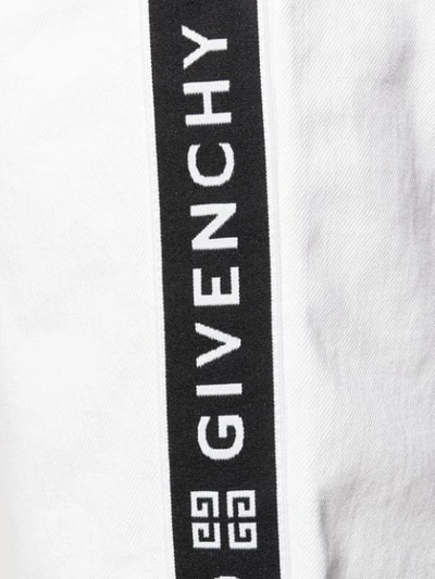 Shop Givenchy Logo Side-stripe Shorts In White