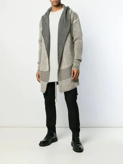 RICK OWENS OFF CENTRE BUTTONED CARDIGAN - 黑色