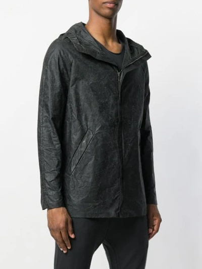 creased detail hooded jacket