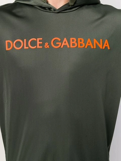 Shop Dolce & Gabbana Logo Hoodie In Green
