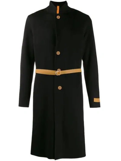 Shop Helmut Lang Belted Single-breasted Coat In Black