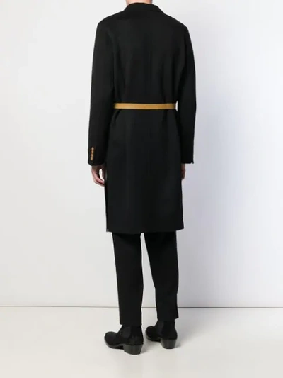 Shop Helmut Lang Belted Single-breasted Coat In Black