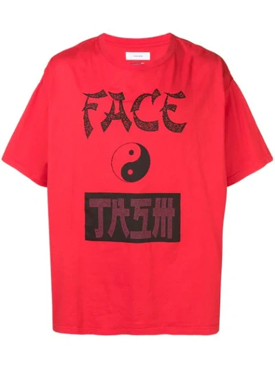 Shop Facetasm Ying Yang T-shirt - Red