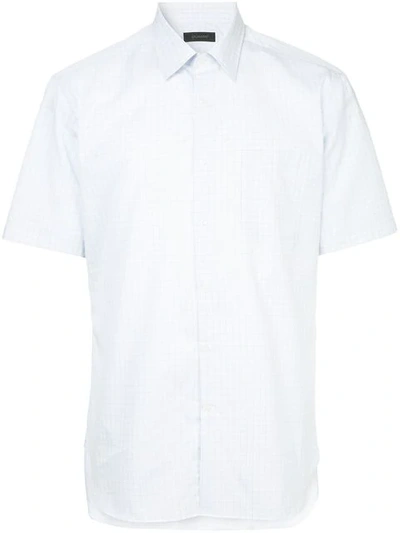Shop D'urban Short Sleeved Checked Shirt In White