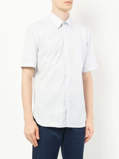 Shop D'urban Short Sleeved Checked Shirt In White