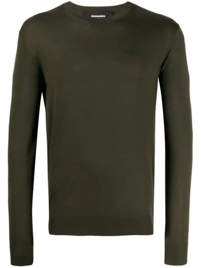 Shop Dsquared2 Crew Neck Jumper In Green