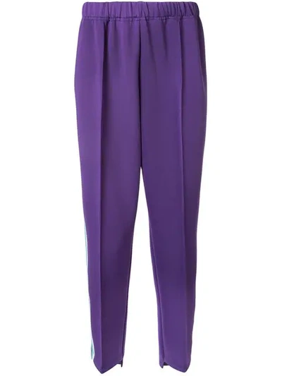 Shop A(lefrude)e Appliqué Side Strip Track Pants In Purple