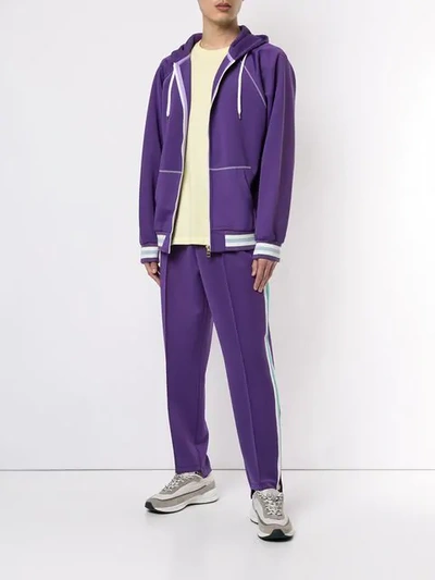 Shop A(lefrude)e Appliqué Side Strip Track Pants In Purple